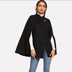 NWOT SHEIN Single Button Cape Coat